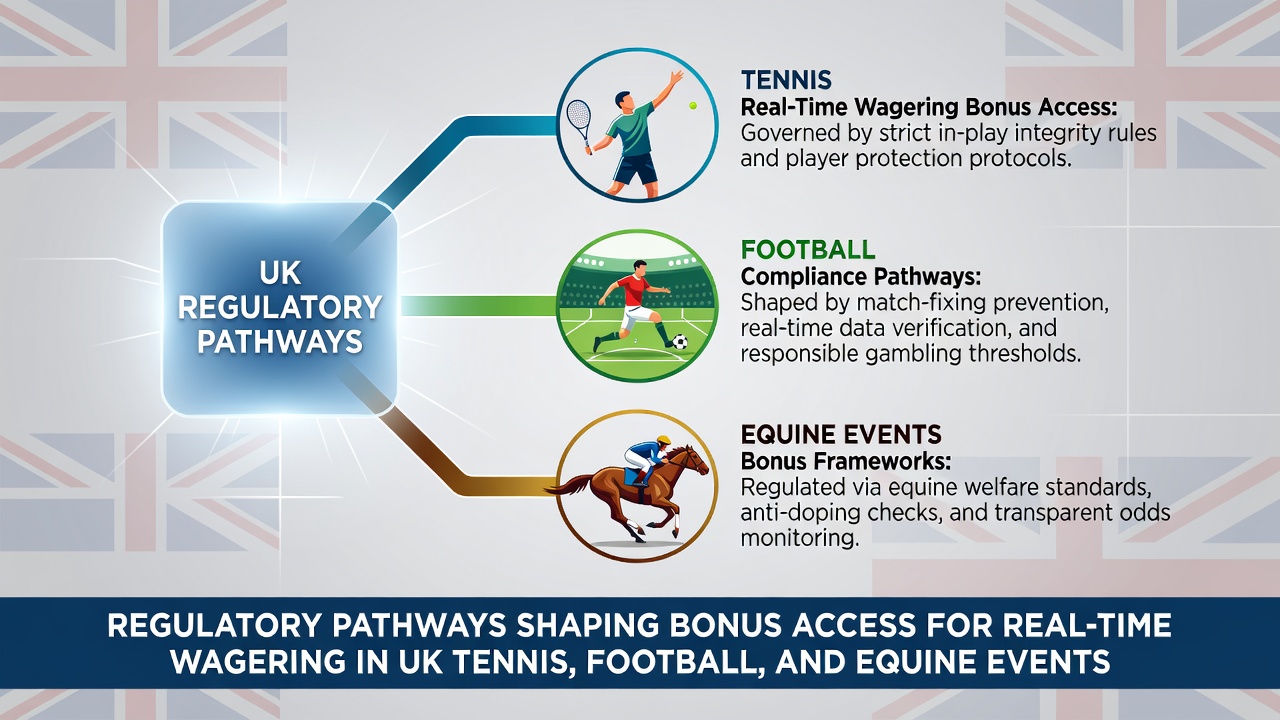 Mobile device interface displaying real-time bonus options during UK football and tennis wagering sessions